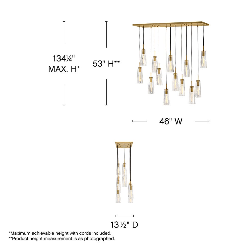 Fredrick Ramond FR31105HBR-CL Cosette Crystal Linear en laiton Heritage