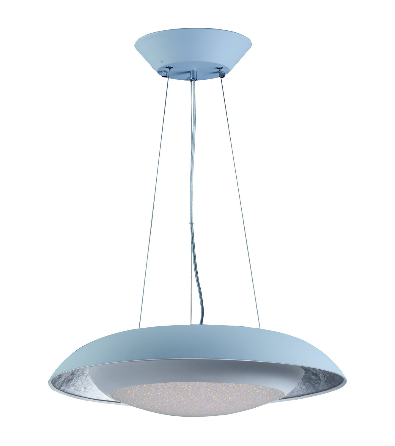 Éclairage Maxim 35075CYSLWT Iris Suspension en feuille d'argent / blanc