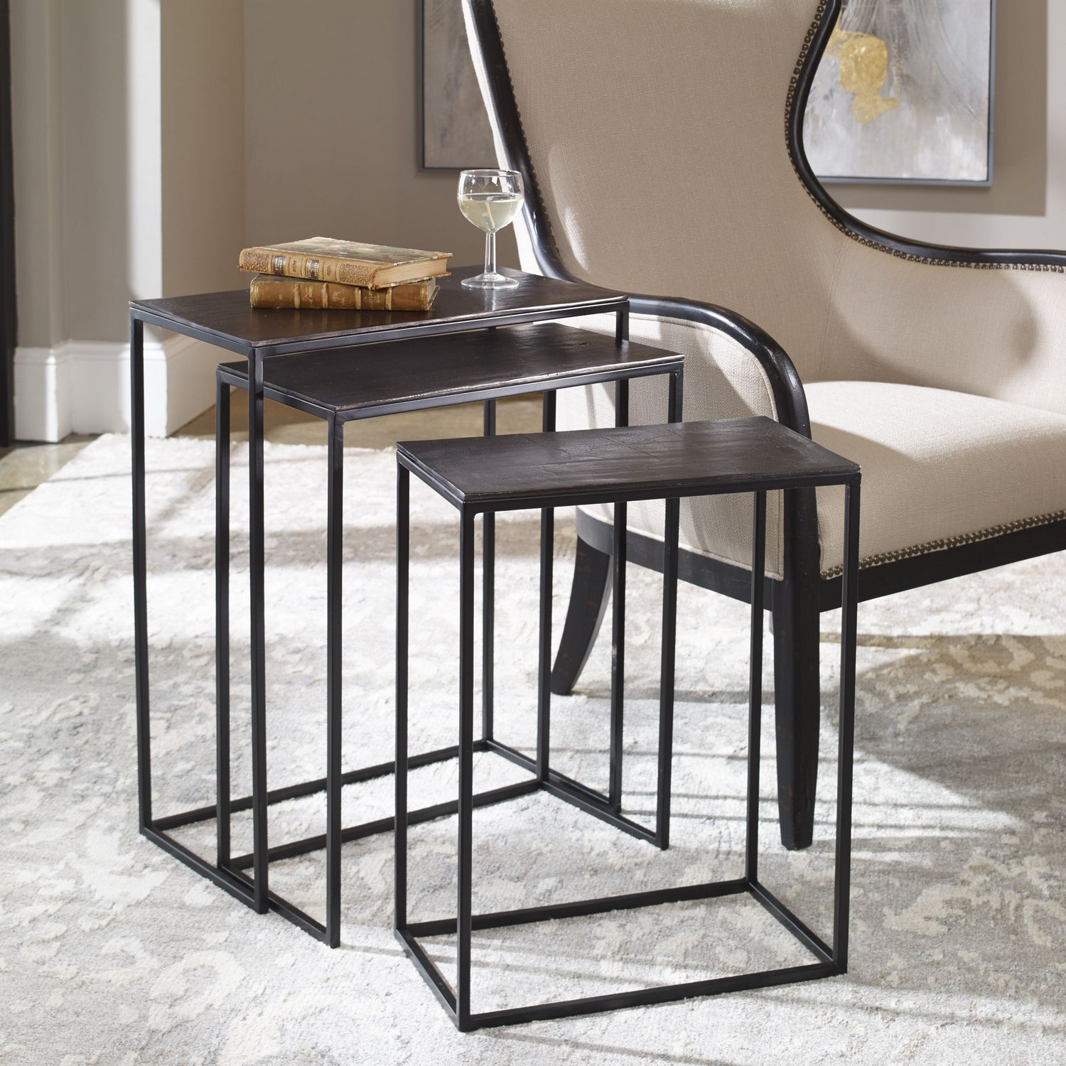 Uttermost - 25040 - Tables gigognes, lot de 3 - Coreene - Bronze antique