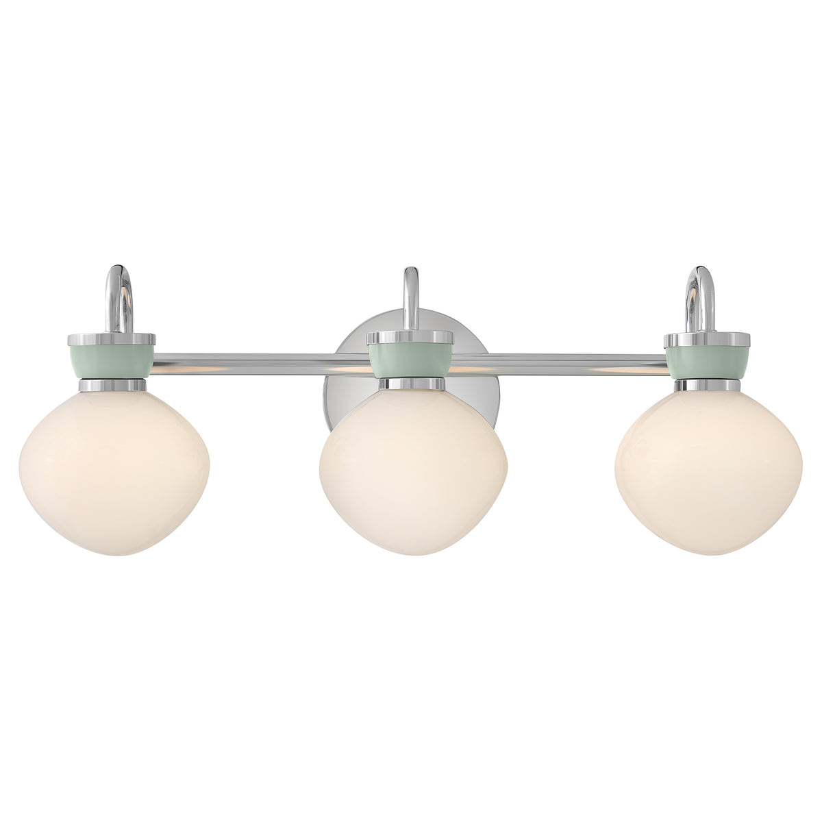 Meuble-lavabo Lucy Lark 85593CM-SF en chrome avec accents vert d'eau