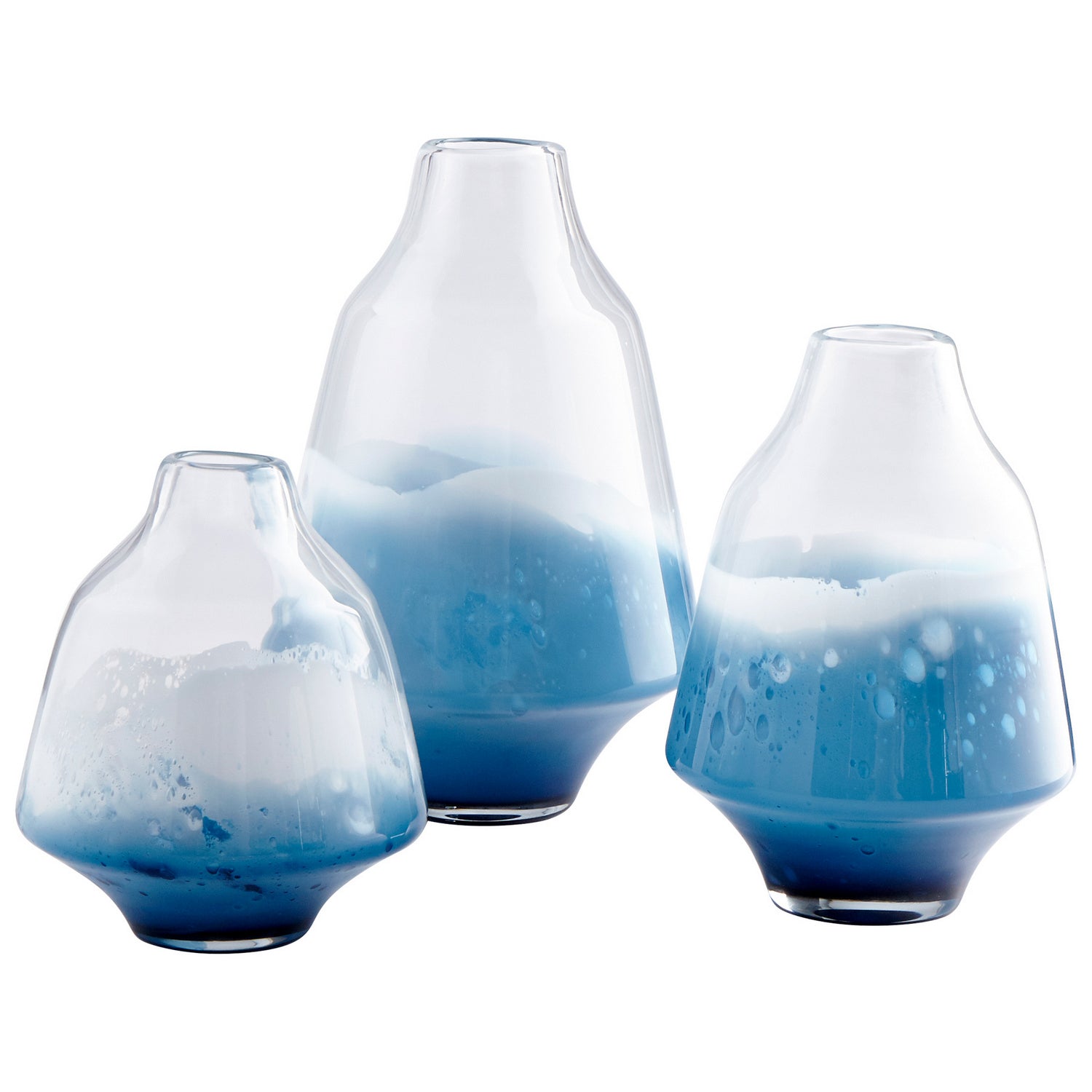 Cyan Canada - 09167 - Vase - Danse de l'eau - Transparent et cobalt