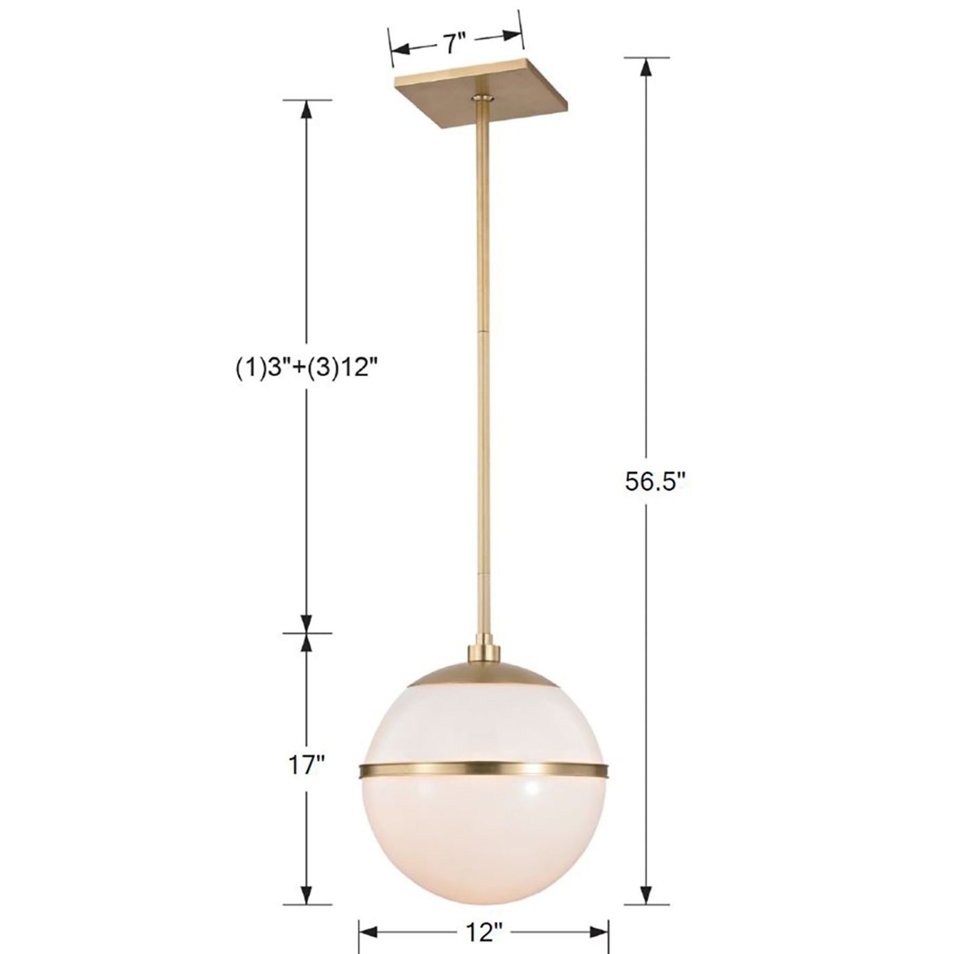 Crystorama - 2112-AG - Une lumière Suspendu - Truax - Laiton vieilli