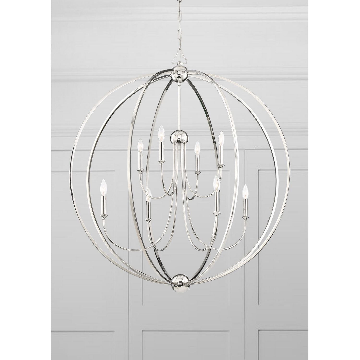 Crystorama - 2246-PN - Eight Light Chandelier - Sylvan - Polished Nickel