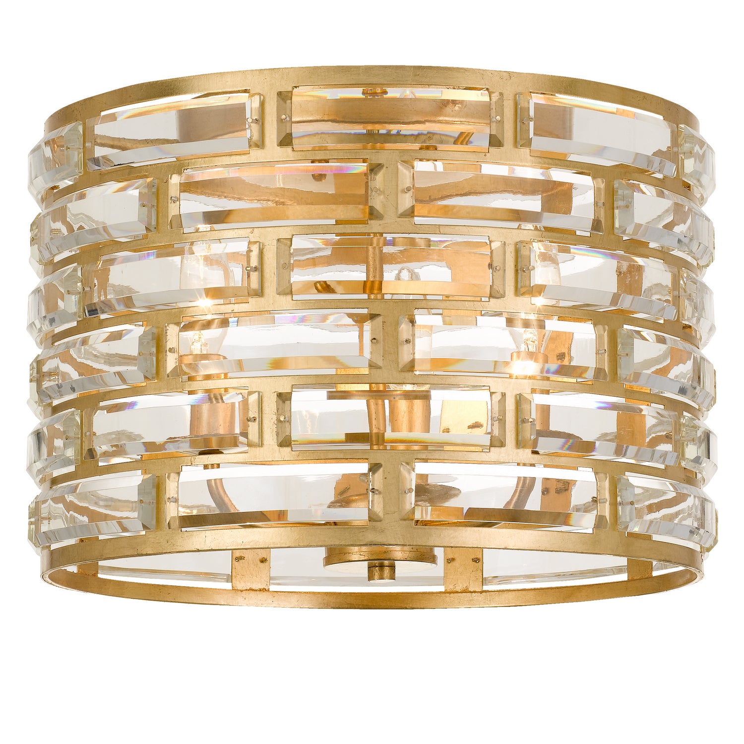 Crystorama - MER-4863-GA - Trois lumières Plafonnier - Méridien - Or antique