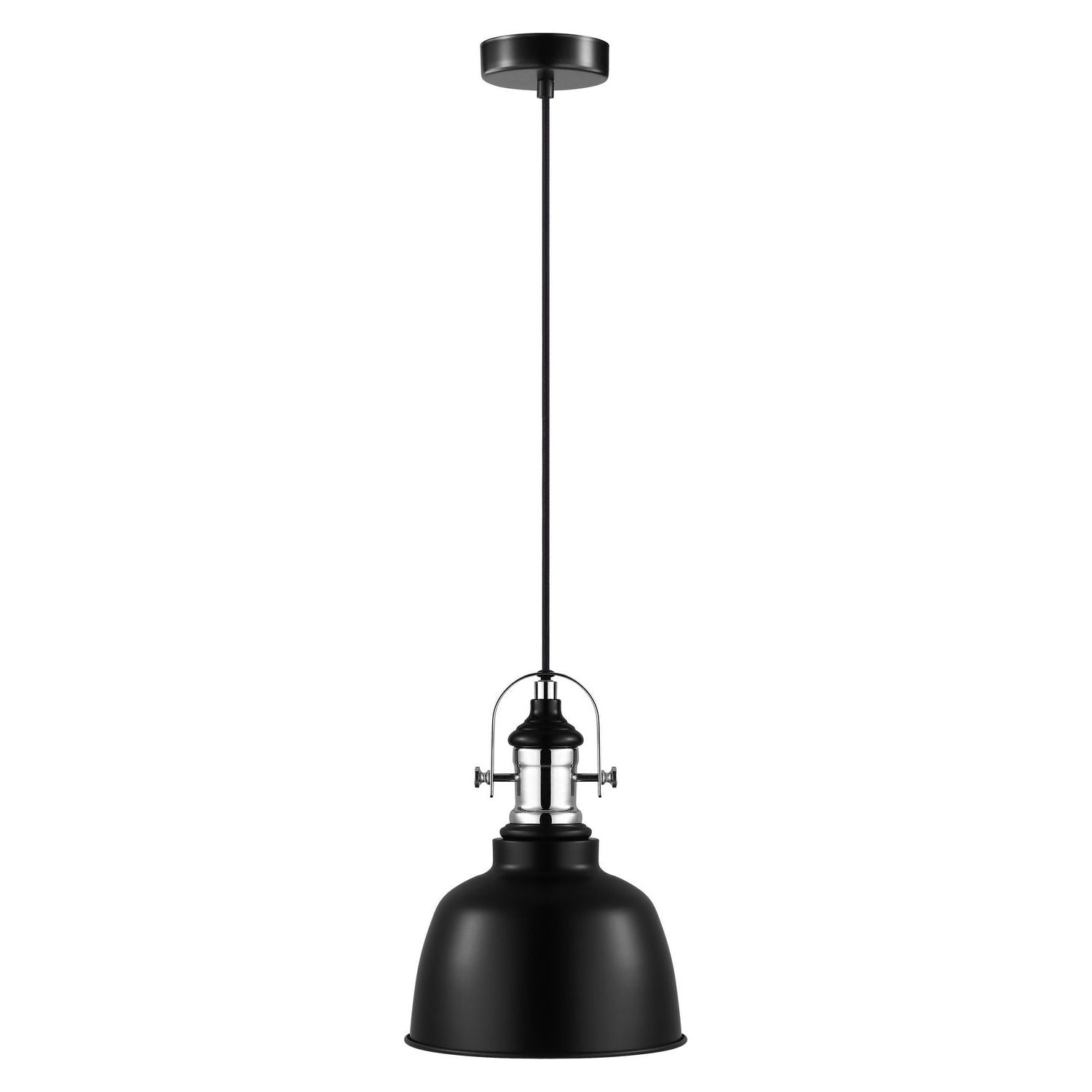 Eglo Canada - 202422A - One Light Suspension - Gilwell - Matte Black & Chrome