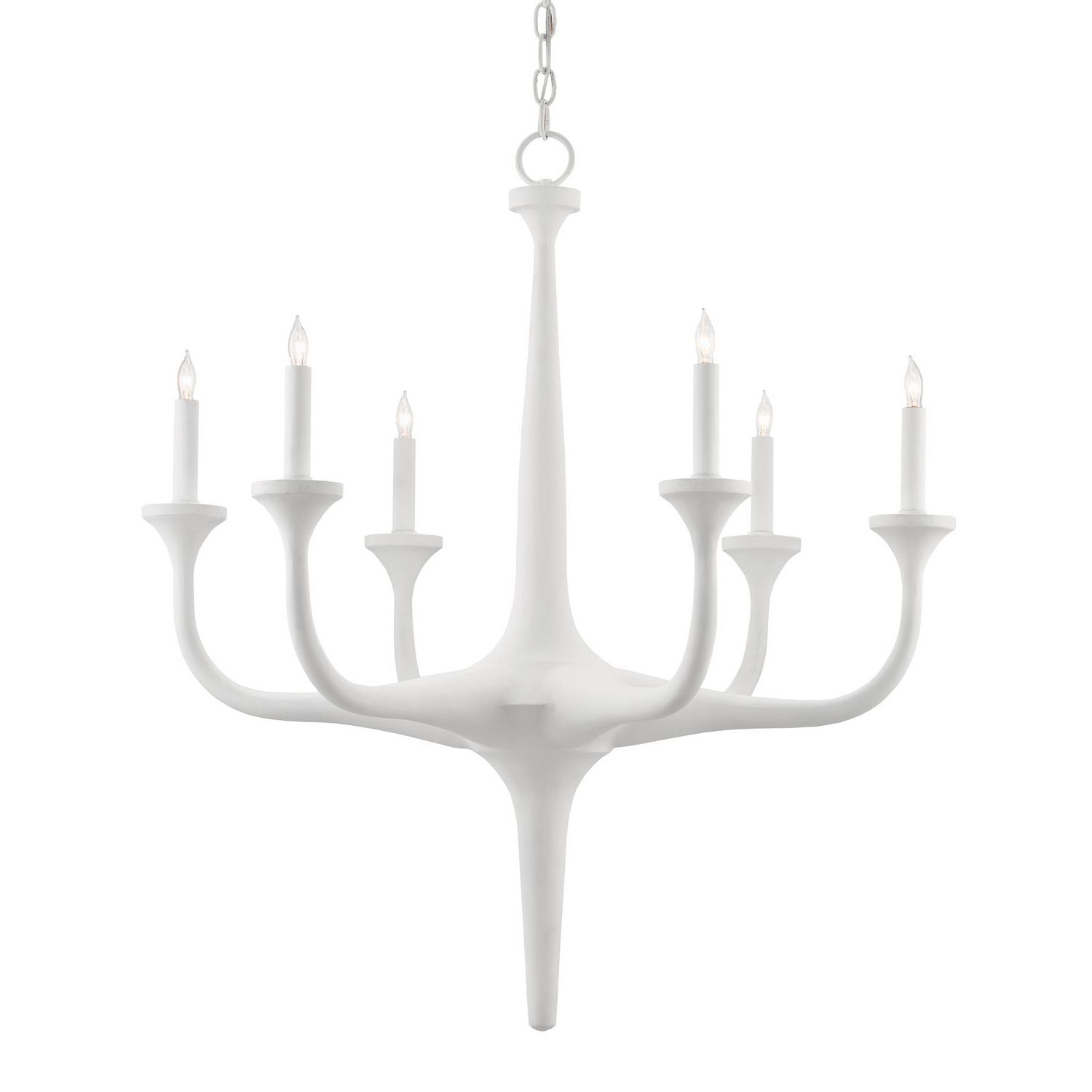 Currey and Company - 9000-0255 - Six Lumières Suspendu - Albion Blanc Suspendu - Gesso blanc