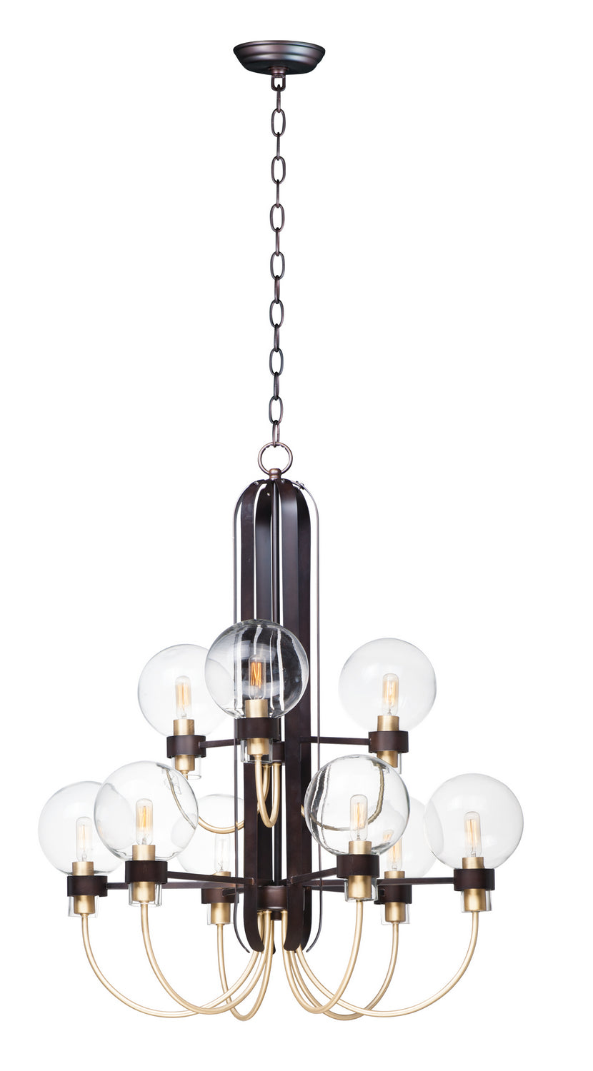 Maxim Lighting 30517CLBZSBR Bauhaus Chandelier in Bronze / Satin Brass