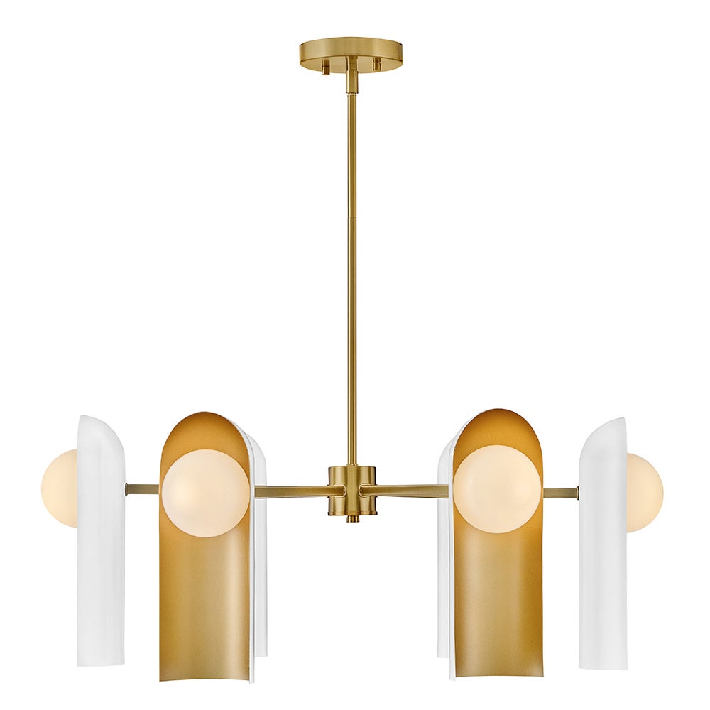 Lark 84236LCB-SO Zuri Tier in Lacquered Brass with Satin Off-White accents