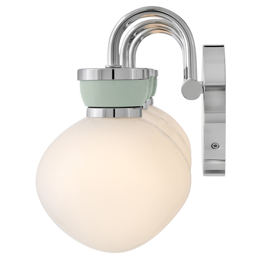 Meuble-lavabo Lucy Lark 85593CM-SF en chrome avec accents vert d'eau