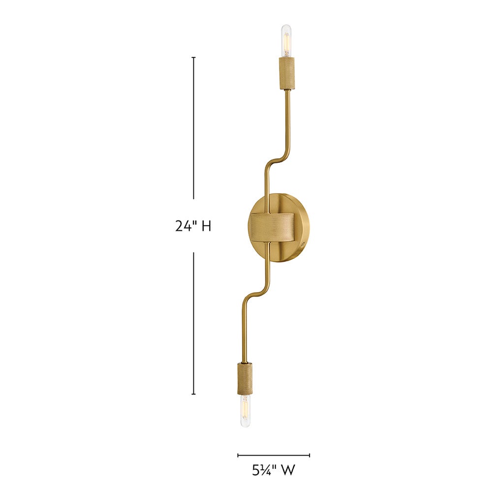 Applique murale double réglable Lark 83632LCB Austen en laiton laqué