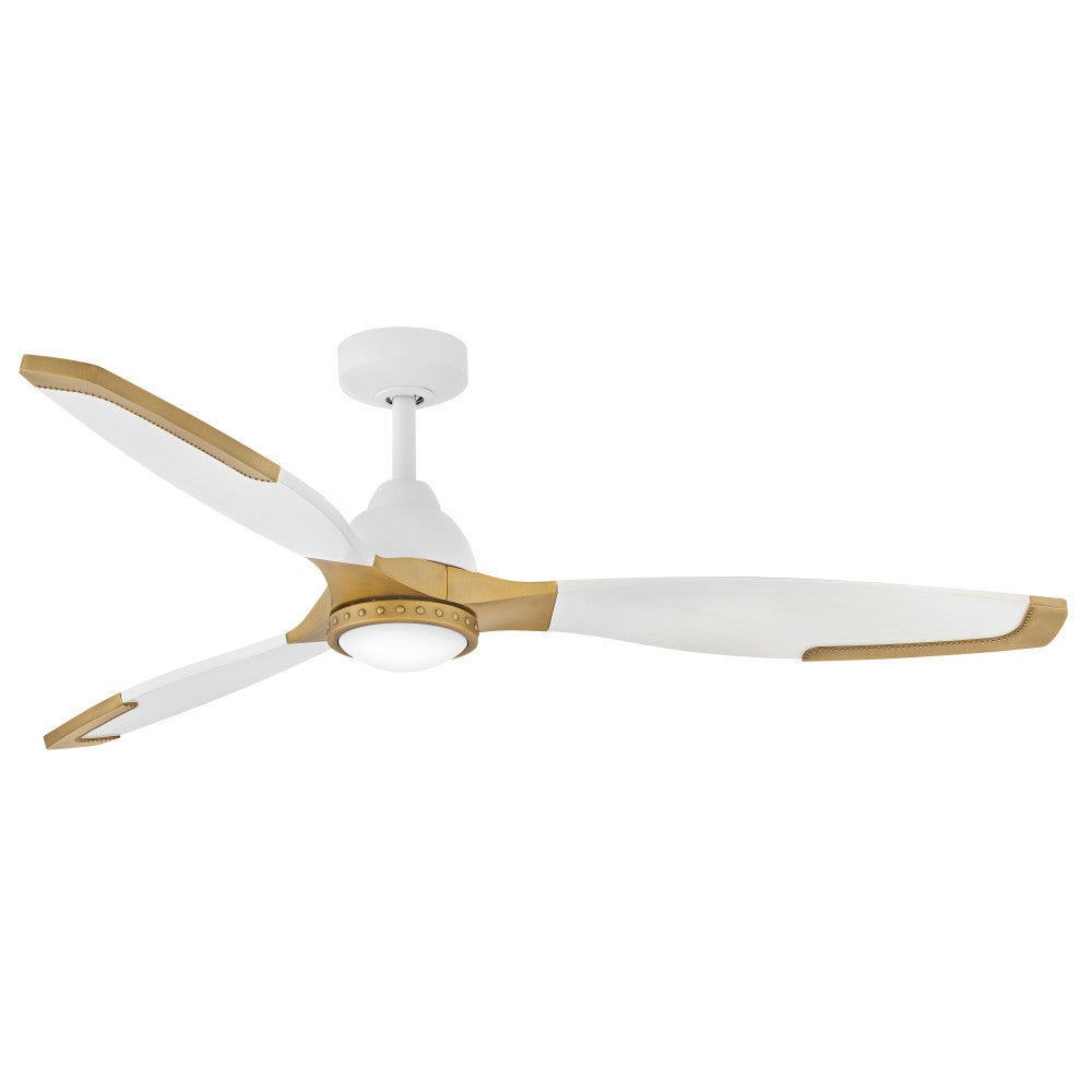 Éclairage intelligent Hinkley Lighting 906760FMW-LDD Aileron LED Ventilateur en blanc mat