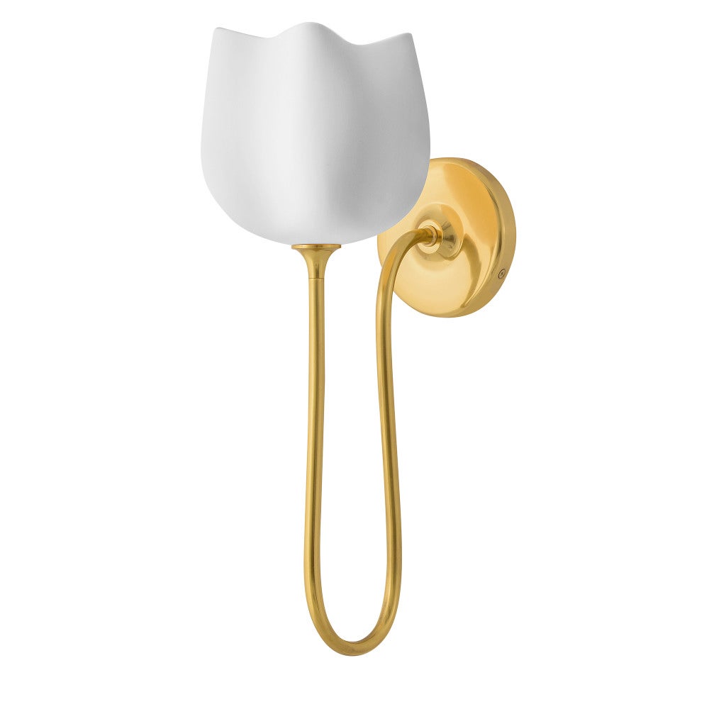 Fredrick Ramond FR46302UB Verity Porcelain Sconce in Unlacquered Brass