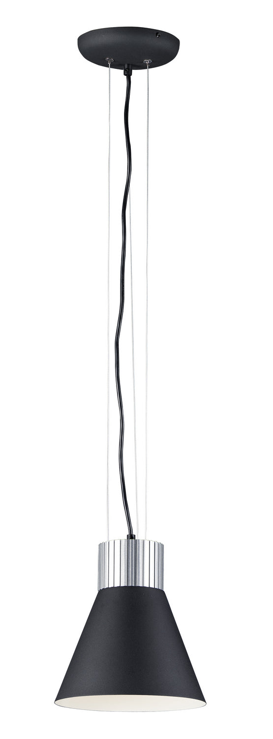 Magasin d'éclairage Maxim 25230SABK Suspension en aluminium satiné / noir