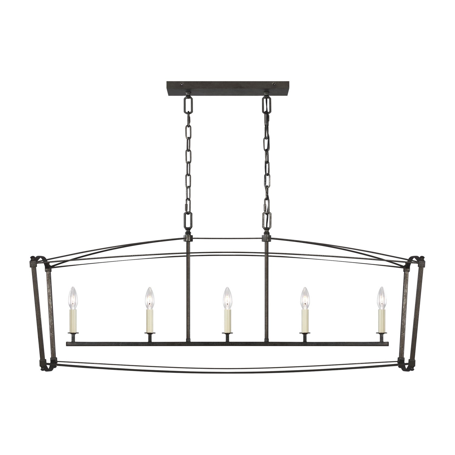 Visual Comfort Studio Canada - F3326/5SMS - Five Light Linear Chandelier - Thayer - Smith Steel
