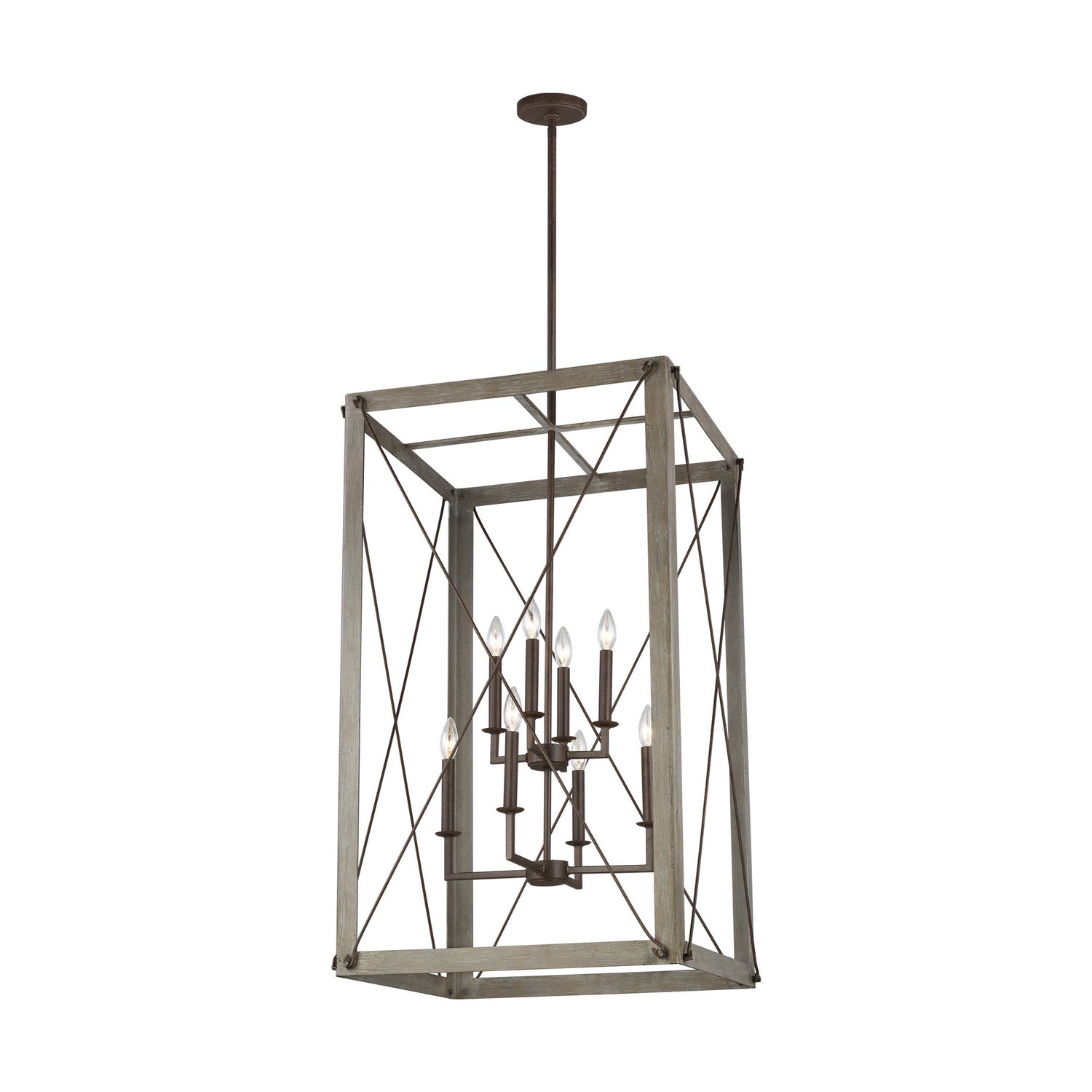 Visual Comfort Studio Canada - 6526308-872 - Eight Light Hall / Foyer Pendant - Thornwood - Washed Pine