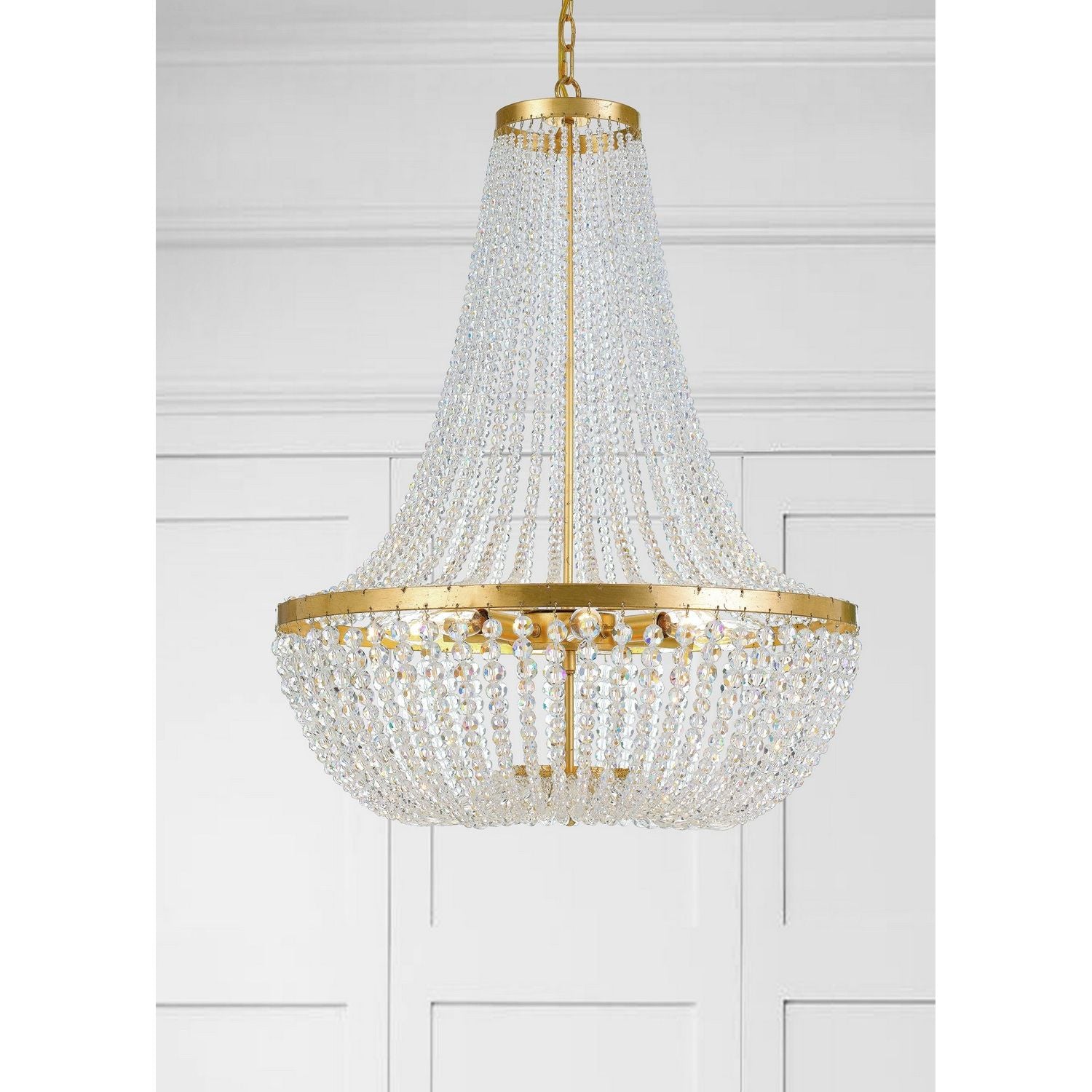 Crystorama - 609-GA - Eight Light Chandelier - Rylee - Antique Gold