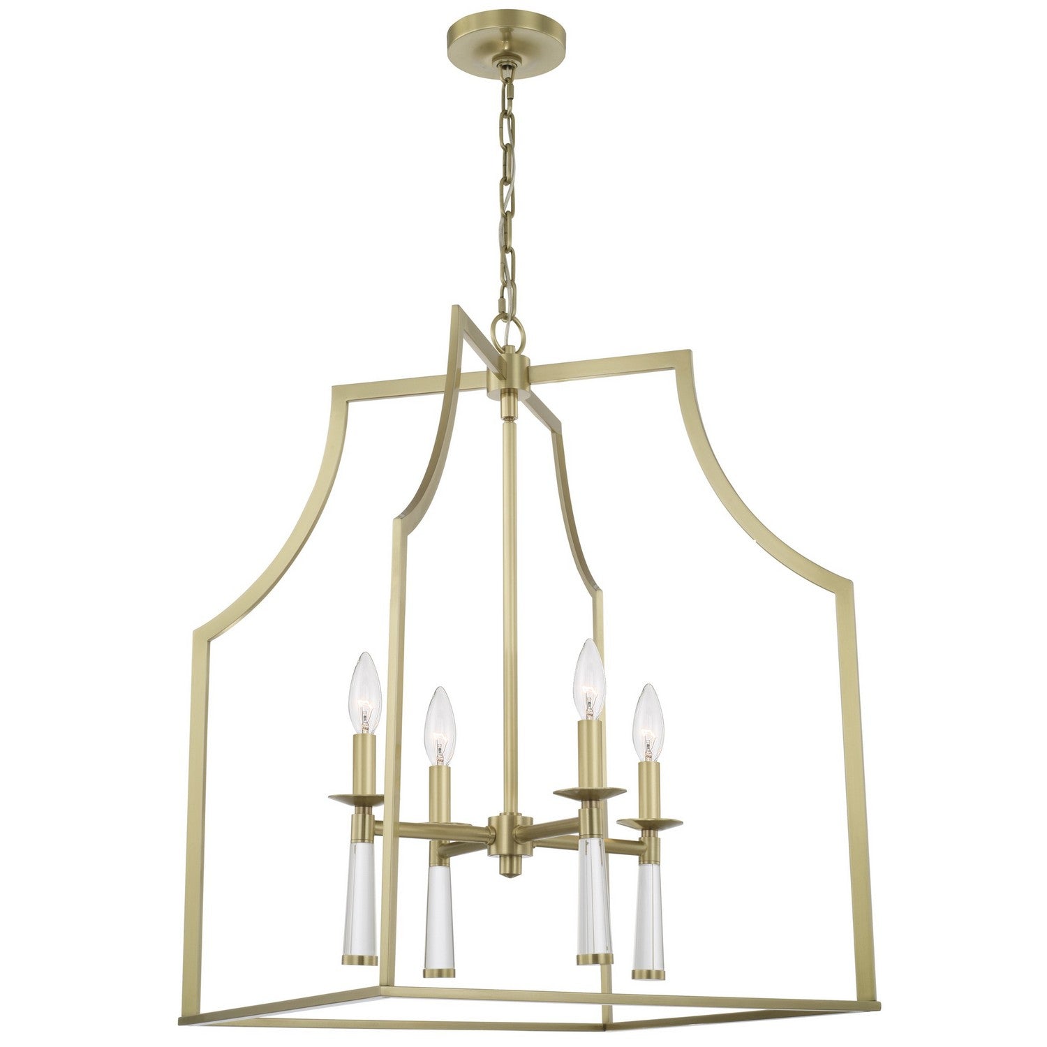 Crystorama - 8864-AG - Quatre lumières Suspendu - Baxter - Laiton vieilli