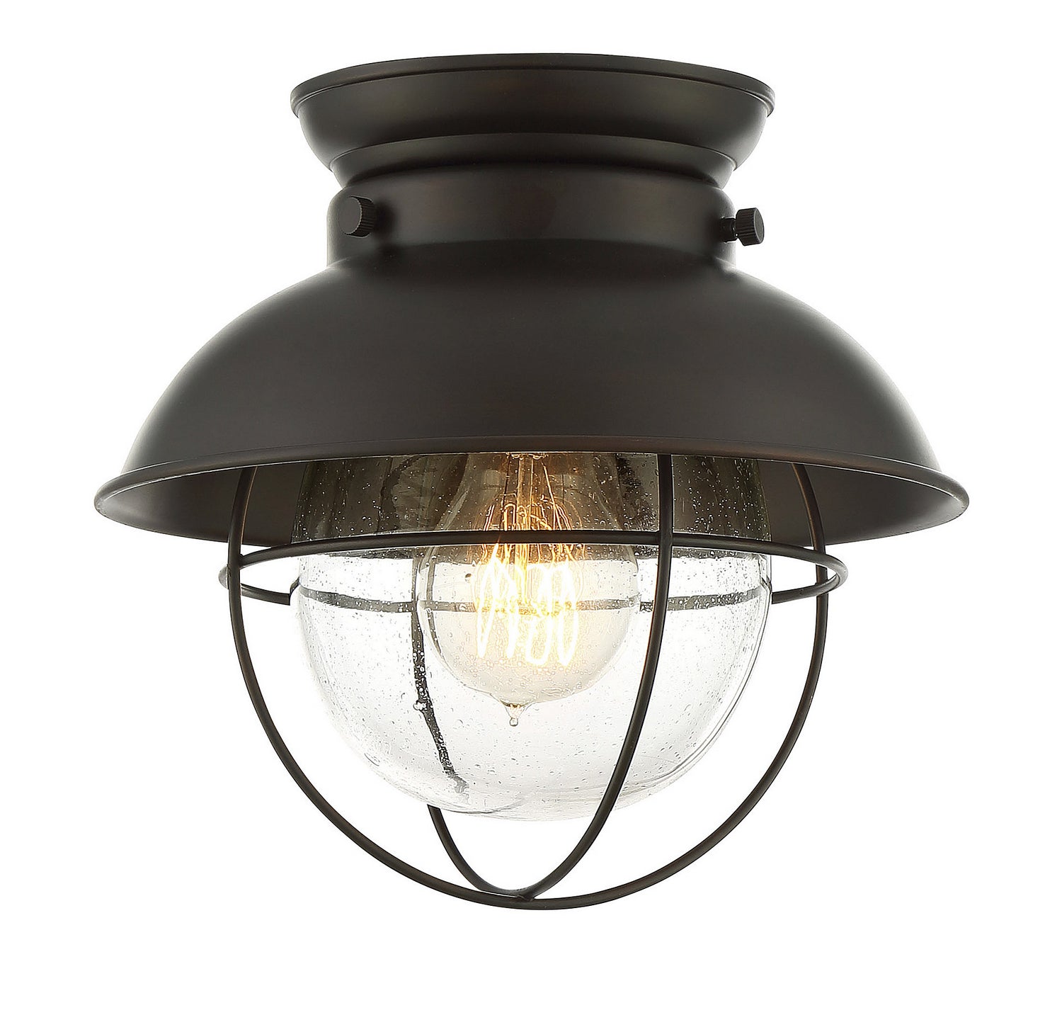 Meridian M60009ORB One Light Flush Mount in Oil Rubbed Bronze