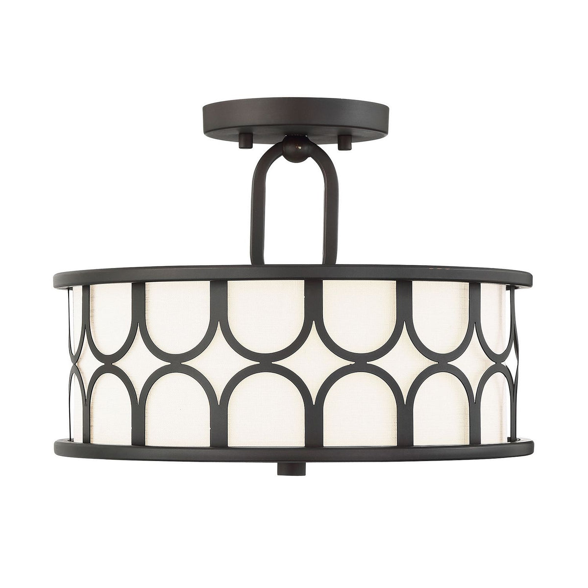 Meridian M60015ORB Deux lumières semi-Plafonnier en bronze huilé