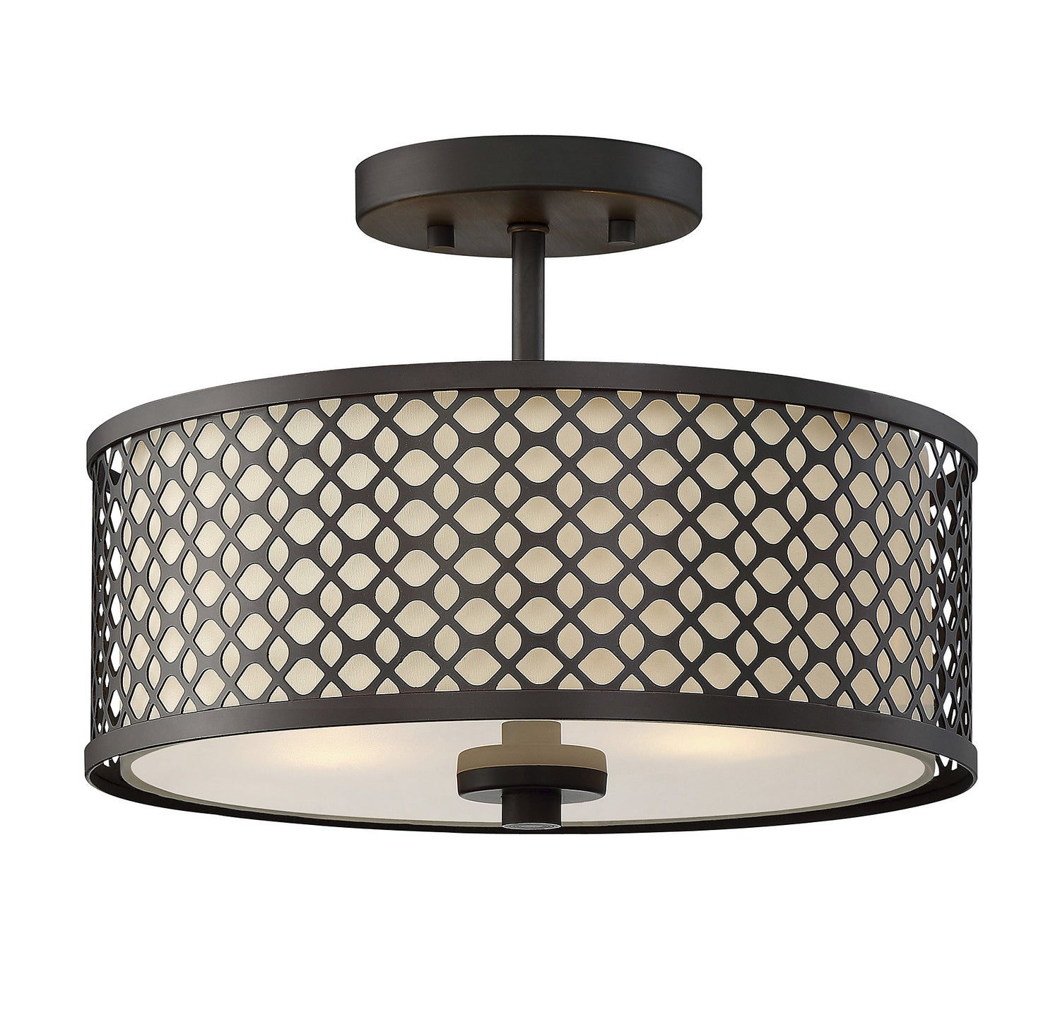 Meridian M60016ORB Two Light Semi-Flush Mount in Oil Rubbed Bronze