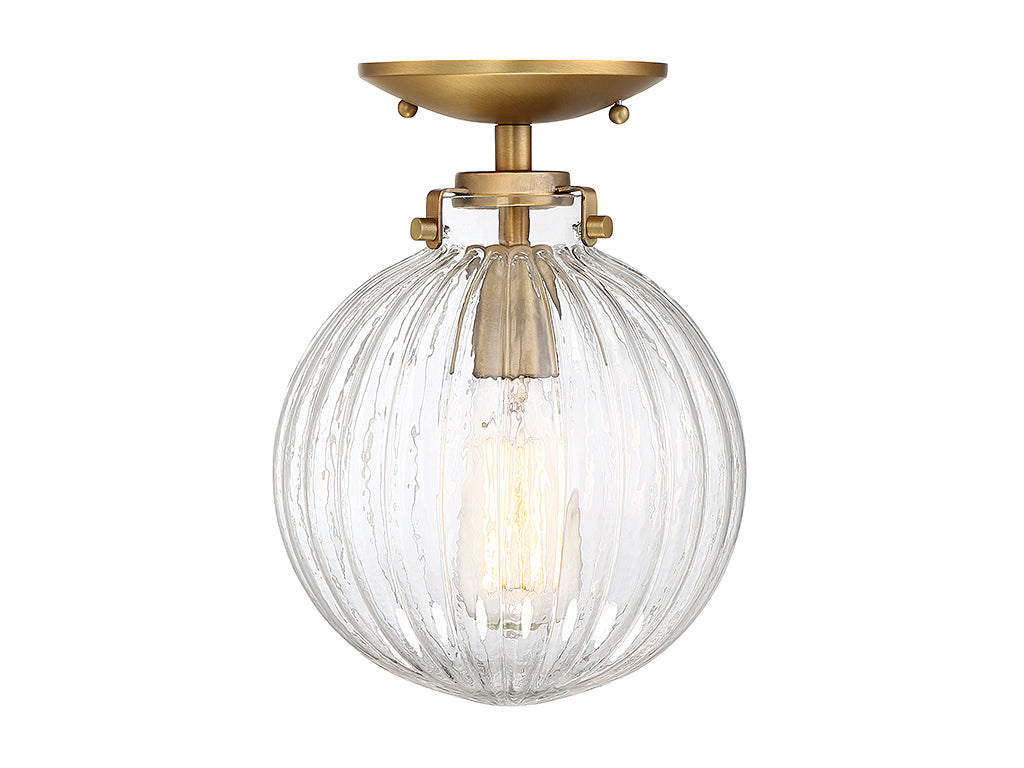 Meridian M60056NB Une lumière semi-Plafonnier en laiton naturel