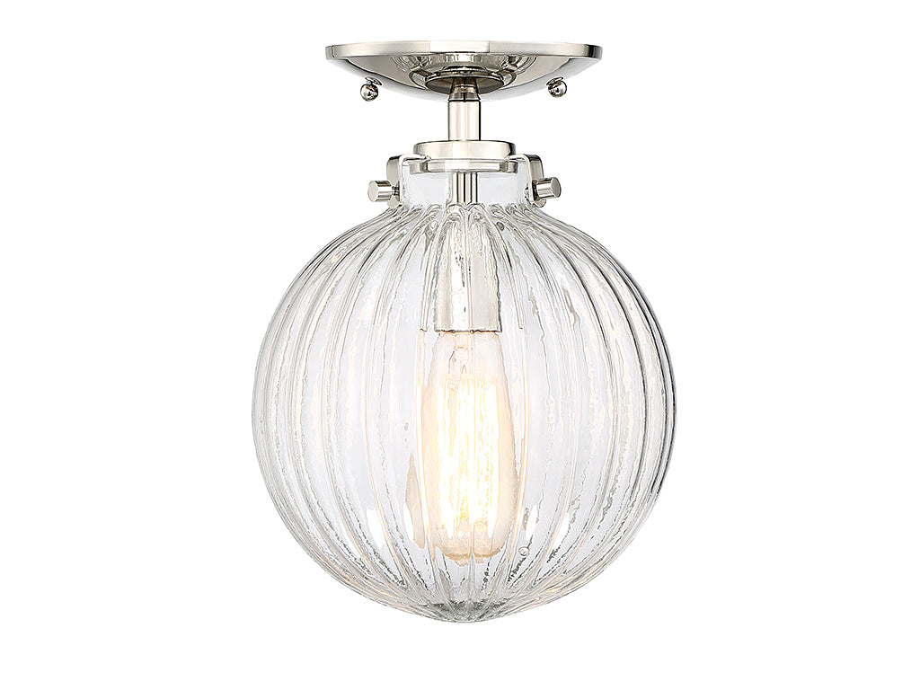 Meridian M60056PN Une lumière semi--Plafonnier en nickel poli