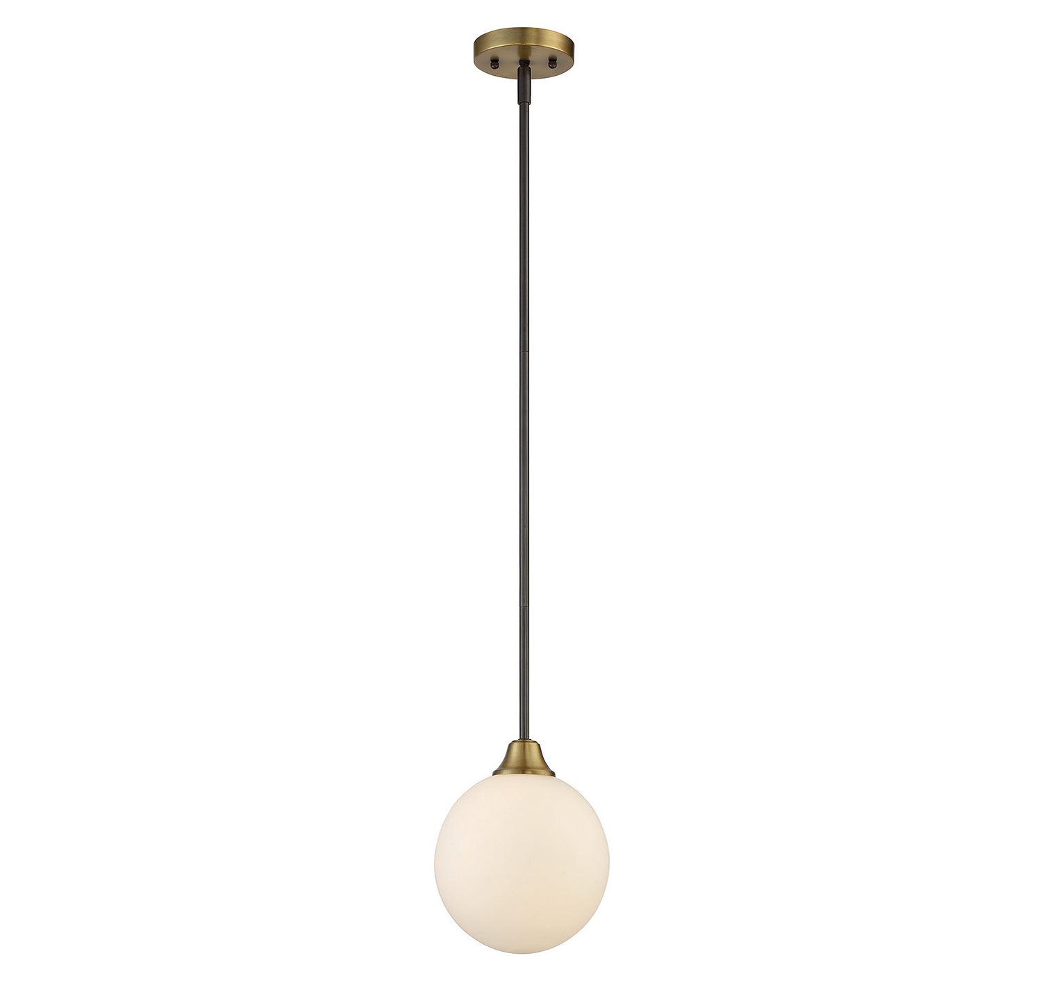 Meridian M70005-79 One Light Mini Pendant in Oil Rubbed Bronze with Natural Brass