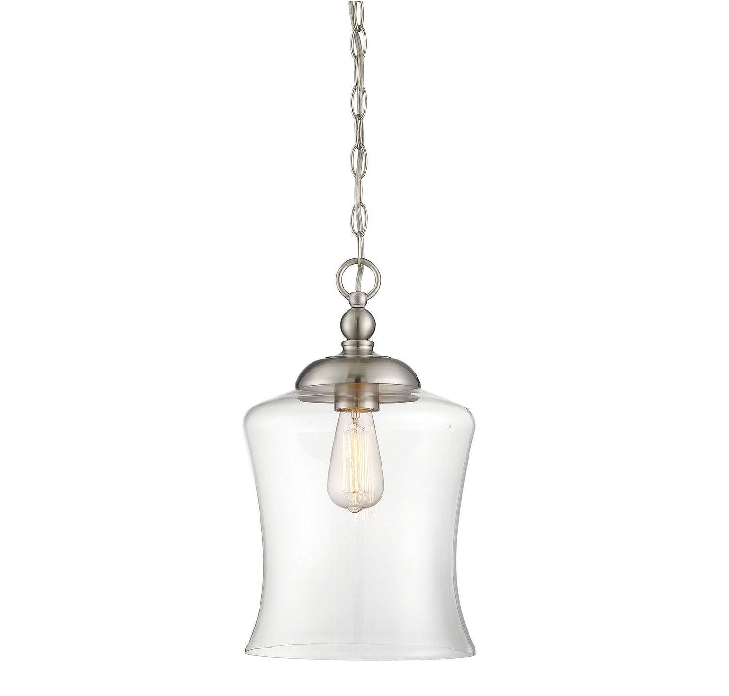 Meridian M70019BN One Light Mini Pendant in Brushed Nickel
