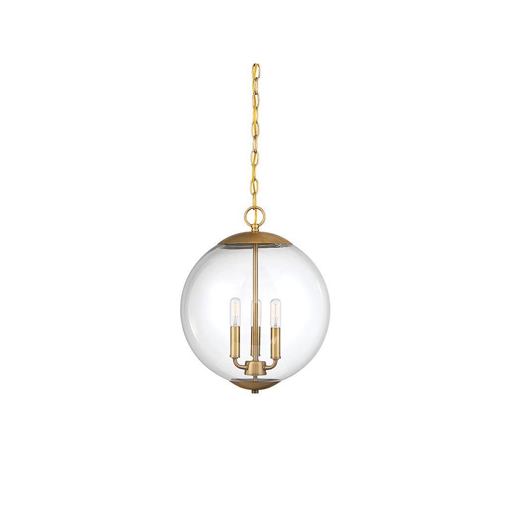 Meridian M70060NB Trois Lumières Suspension en laiton naturel