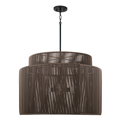 Capital Lighting 956341UK - Jasper Indoor/Outdoor Large Pendant - Umber and Black - Tiered Drum
