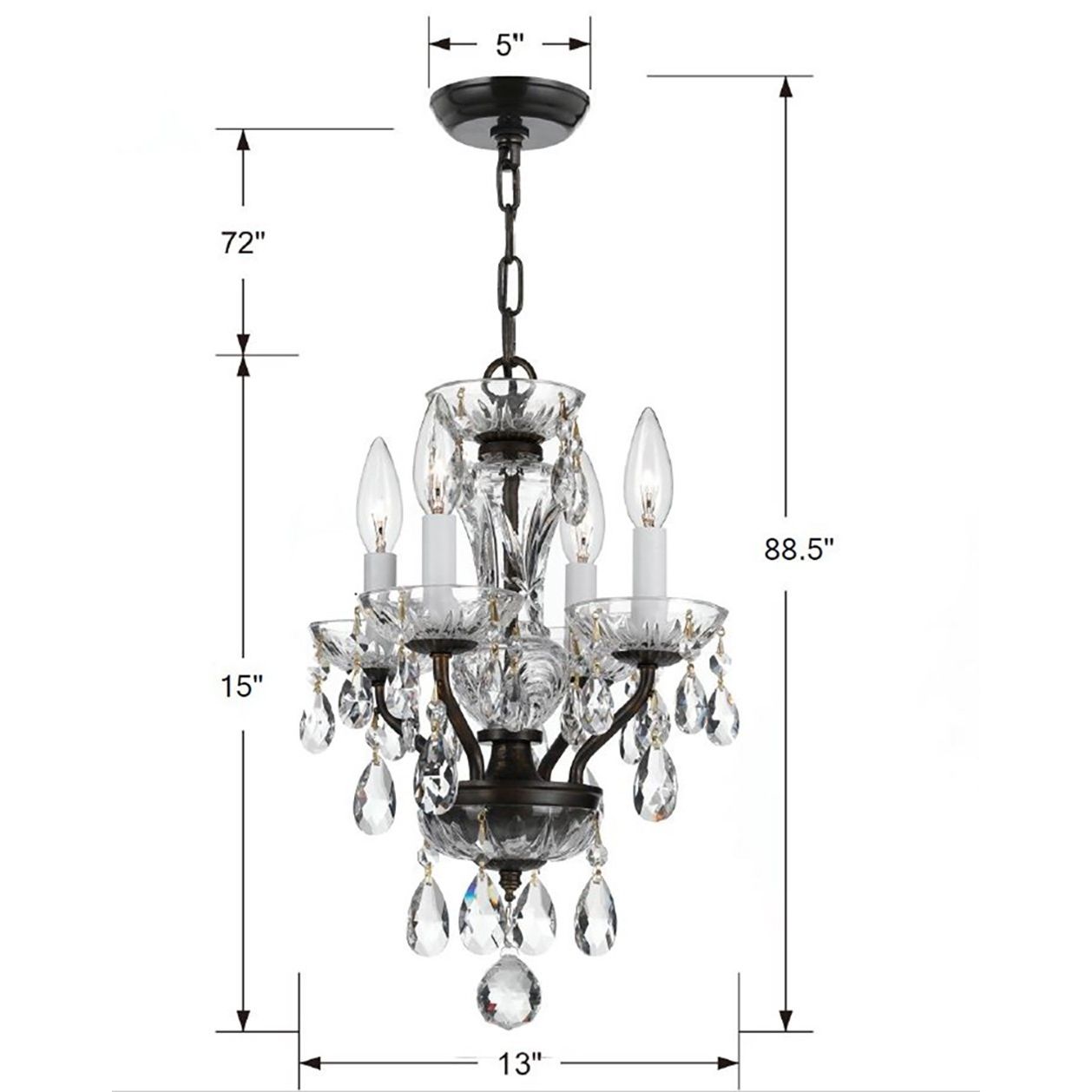 Crystorama - 5534-EB-CL-S - Four Light Chandelier - Welton - English Bronze