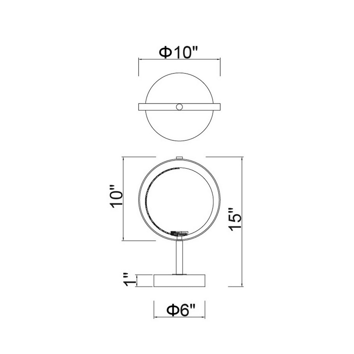 Éclairage CWI Canada - 1153T10-1-169 - DEL Lampe de table - Da Vinci - Médaillon d'or