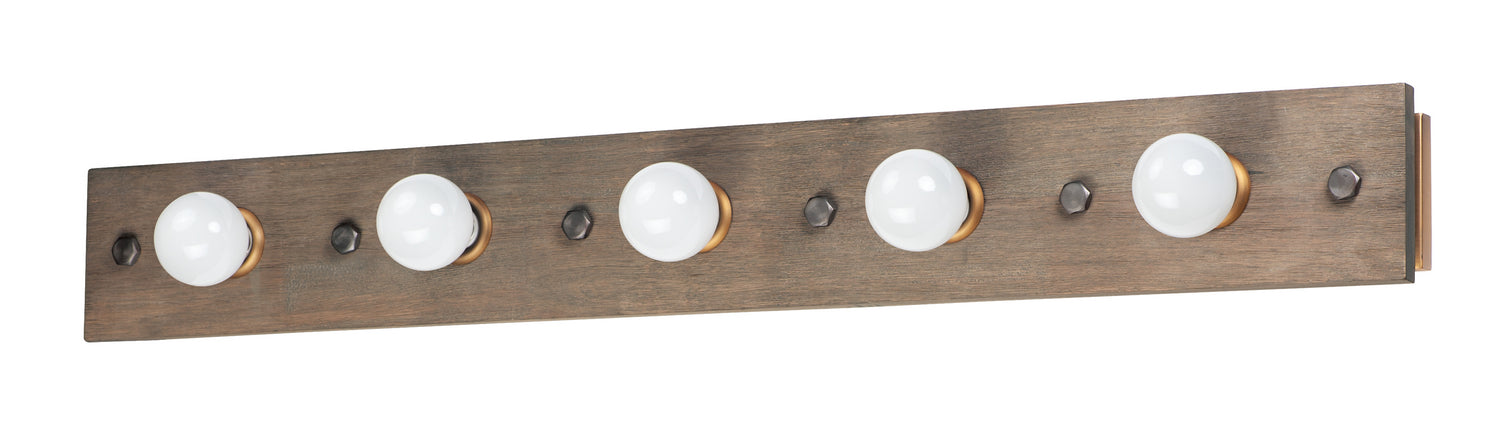 Maxim Lighting 25244WWDAB Plank Bath Vanity in Weathered Wood / Antique Brass