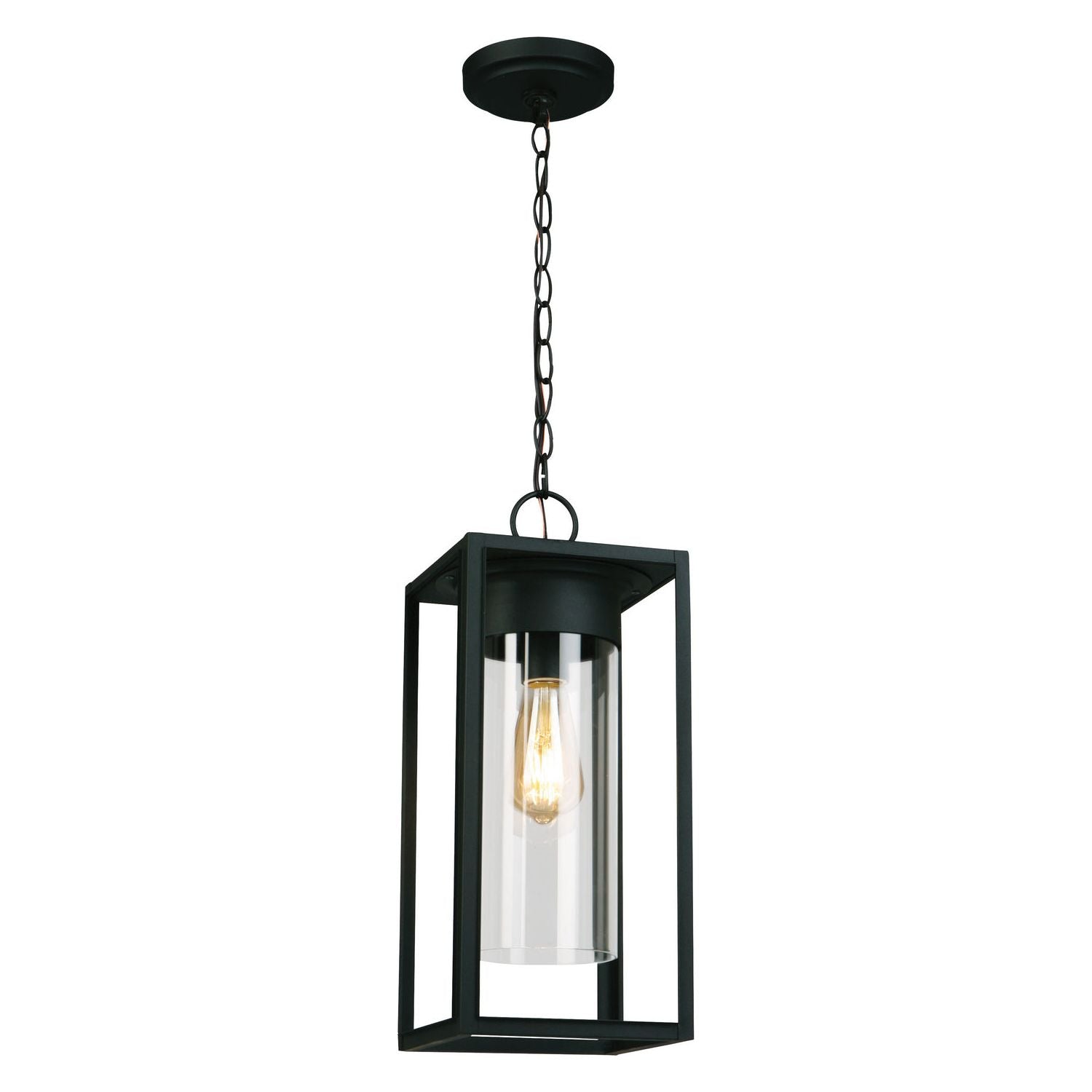 Eglo Canada - 203036A - One Light Outdoor Suspension - Walker Hill - Matte Black