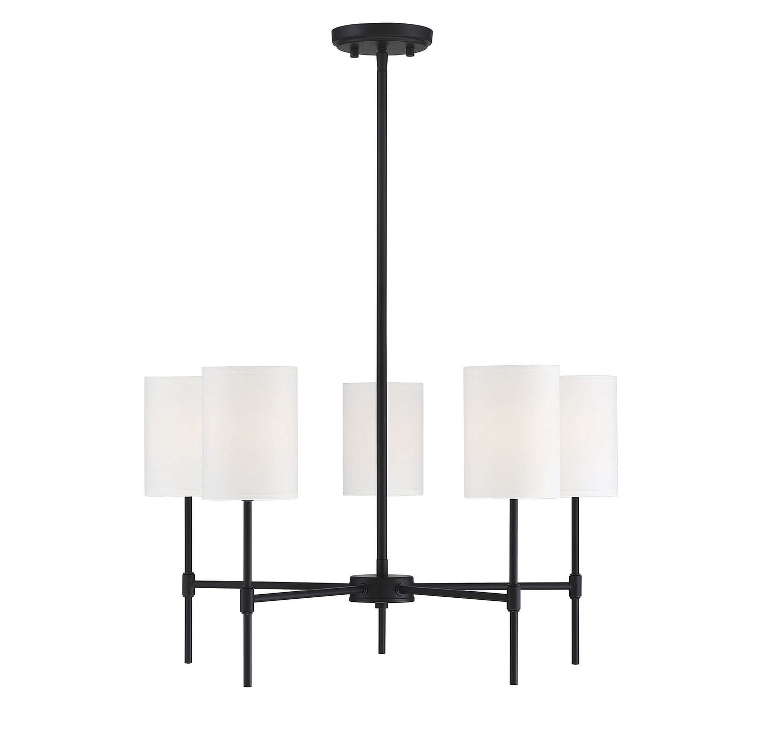 Meridian M10067MBK Five Light Chandelier in Matte Black