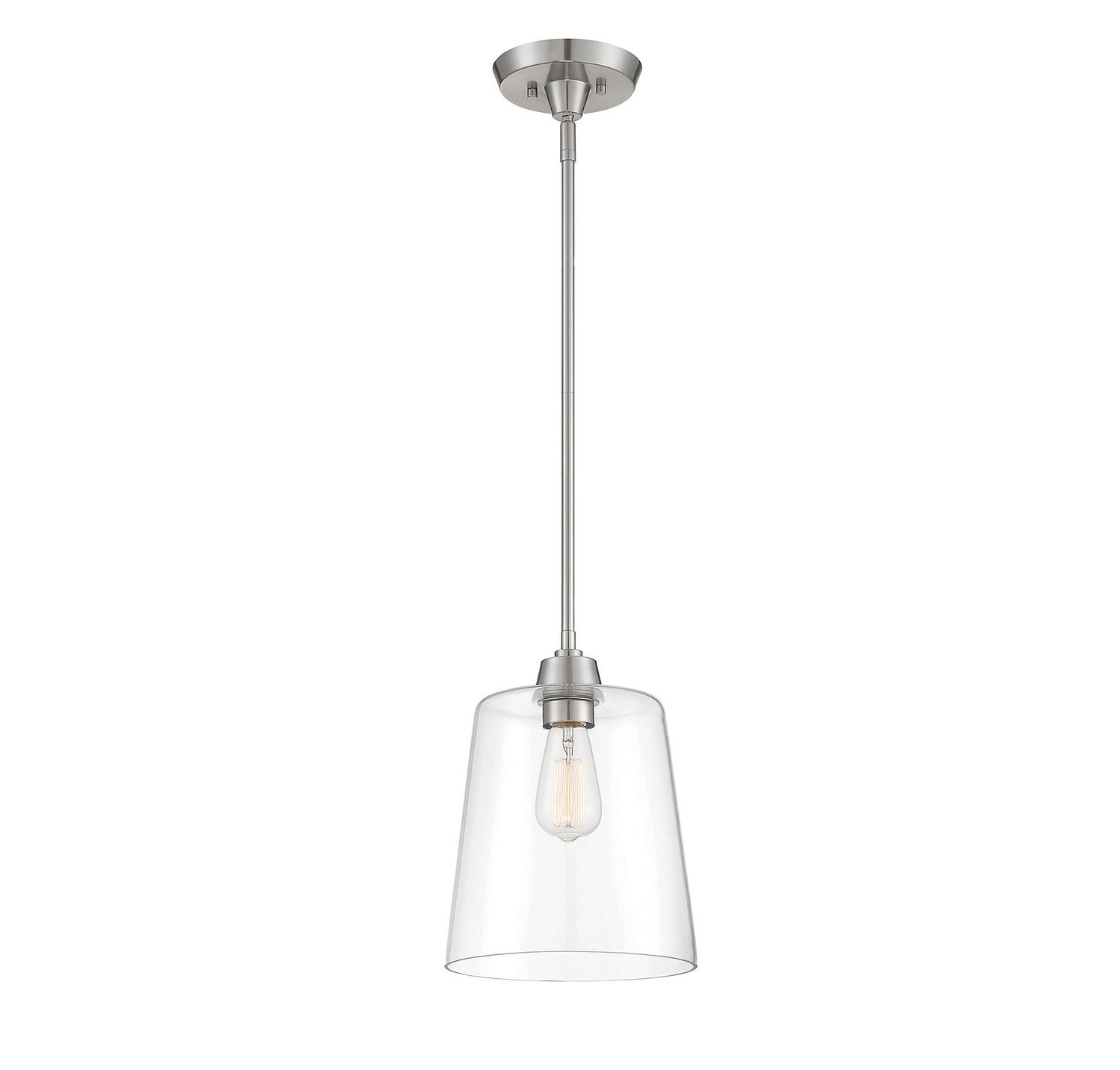 Lumière Meridian M70081BN Une seule lampe Suspension en nickel brossé