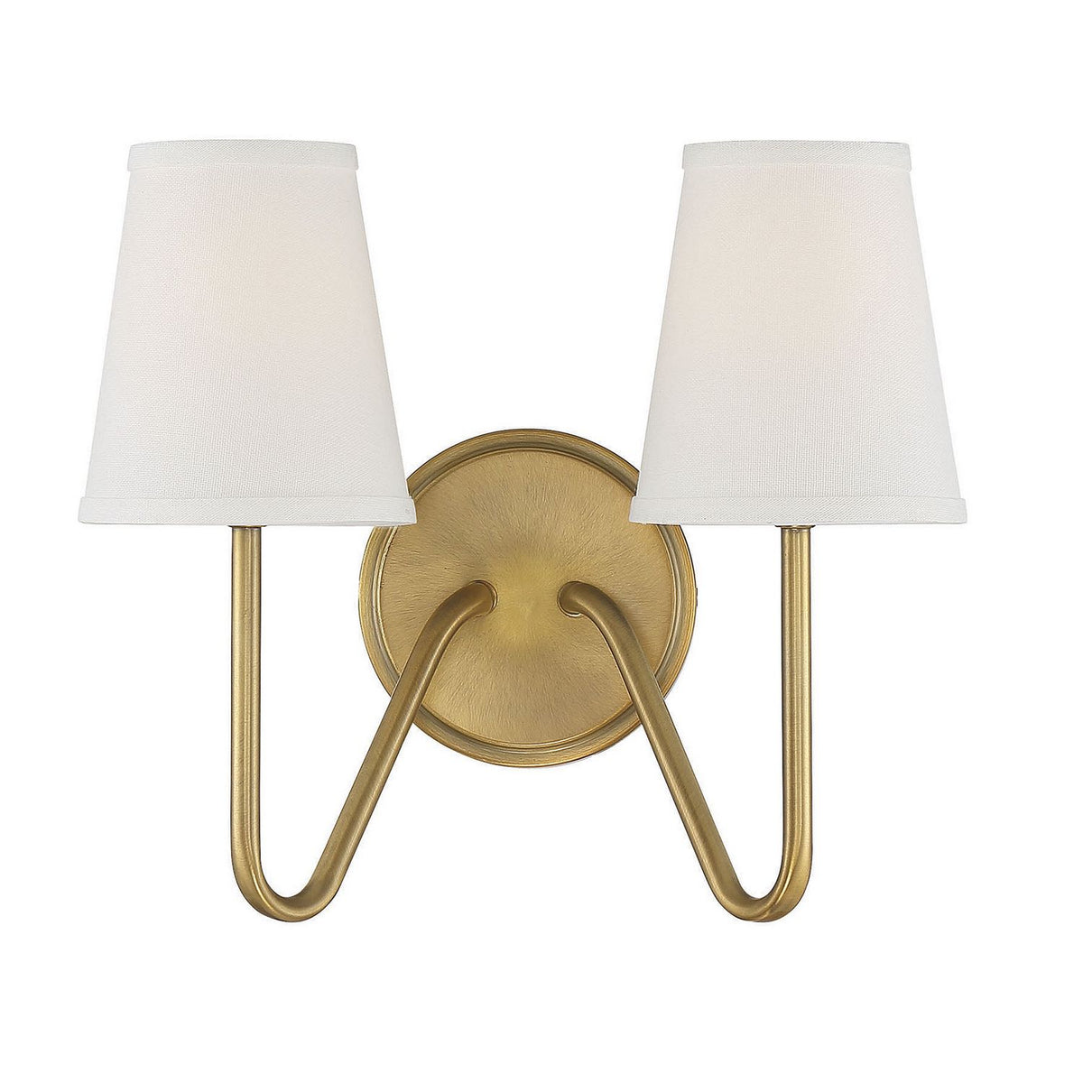 Meridian M90055NB Two Light Wall Sconce in Natural Brass