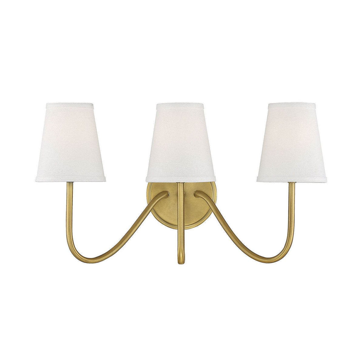 Meridian M90056NB Three Light Wall Sconce in Natural Brass