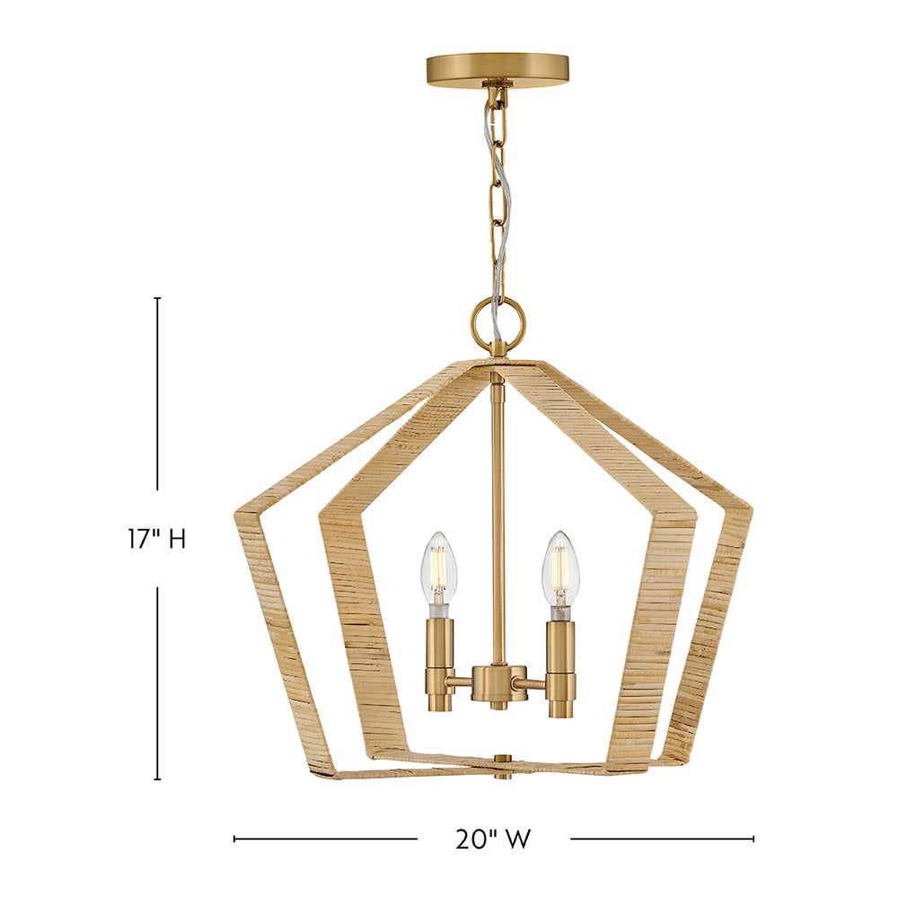 Lark 83647LCB Sammi Pendant in Lacquered Brass