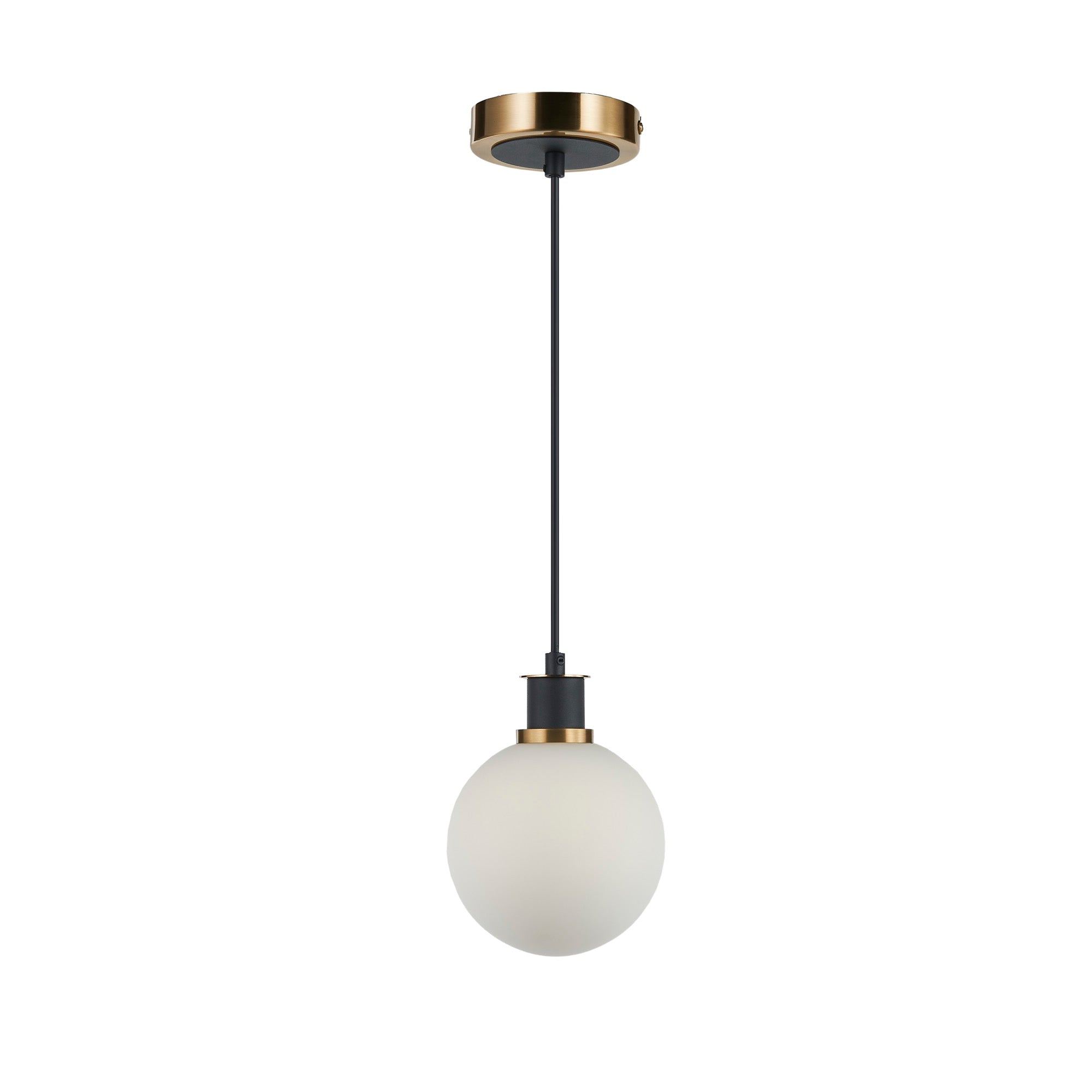 Artcraft Canada - AC11870WH - One Light Pendant - Gem - Black and Brushed Brass