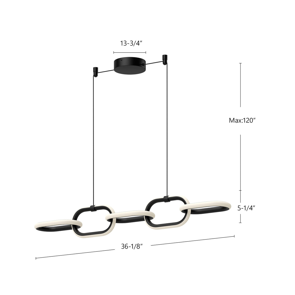 Kuzco Lighting LP92636-BK Airen LED Linear Pendant in Black