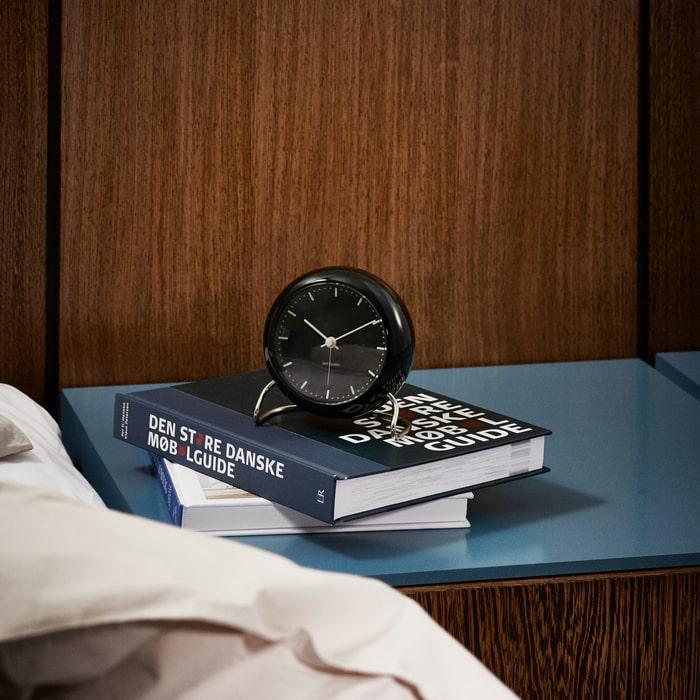 Arne Jacobsen Clocks 43673 City Hall Table Clock in Black