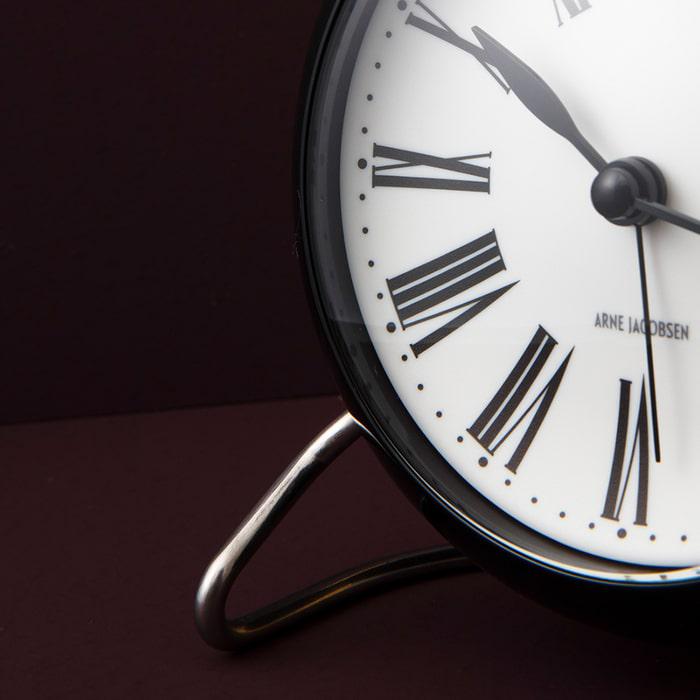 Arne Jacobsen Clocks 43671 Roman Table Clock in White/Black