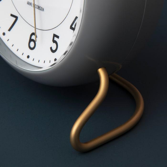 Arne Jacobsen Clocks 43674 Station Table Clock in Grey/White