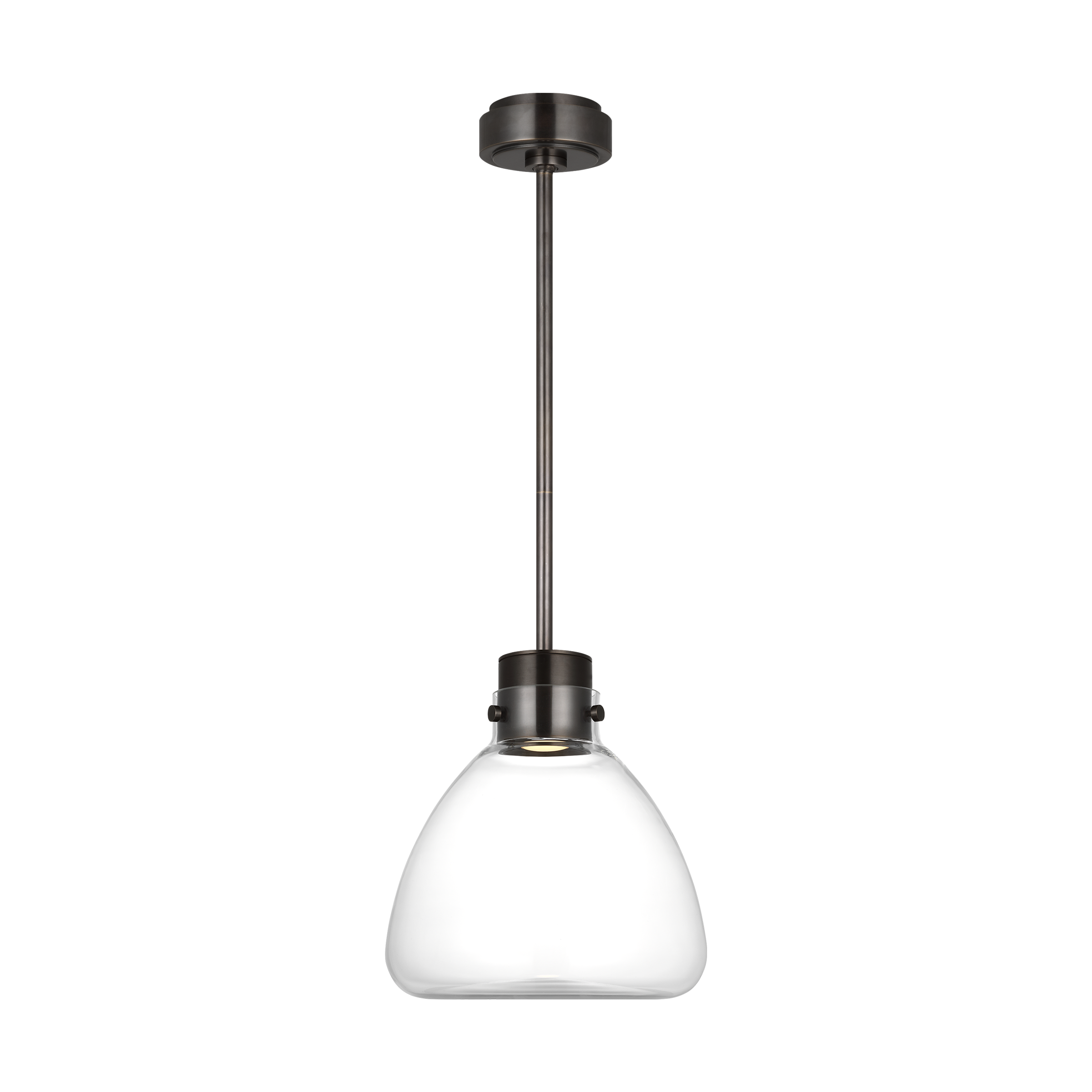 Collection moderne Visual Comfort - AKPD595WDBBZCE - Morgan 12 Suspension - Morgan - Bronze bruni et verre transparent