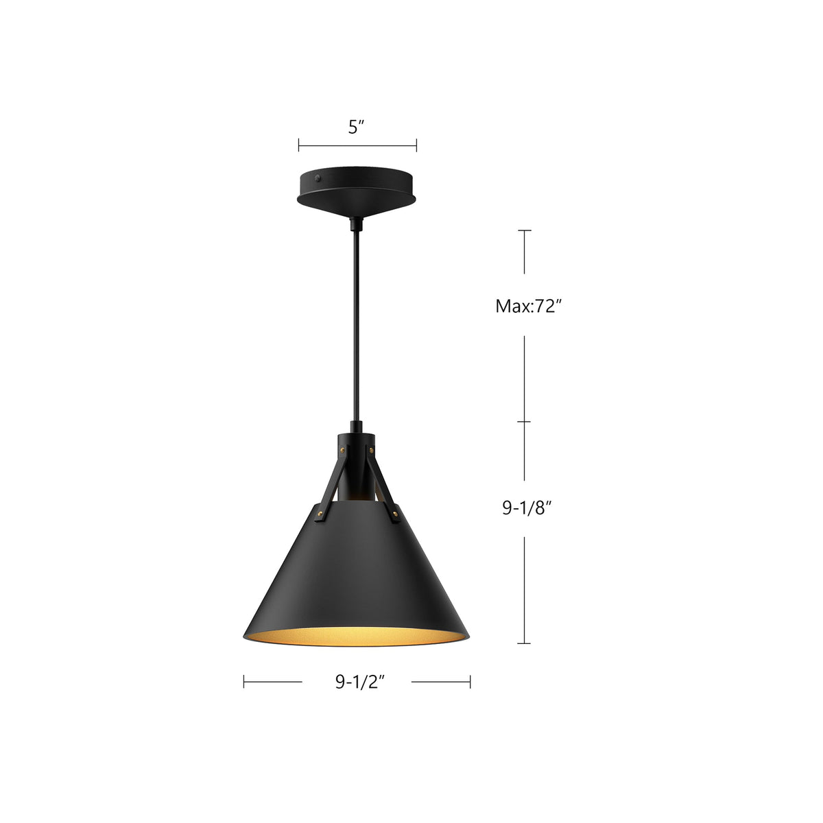 Alora Lighting PD584510MB Archer Pendant in Matte Black