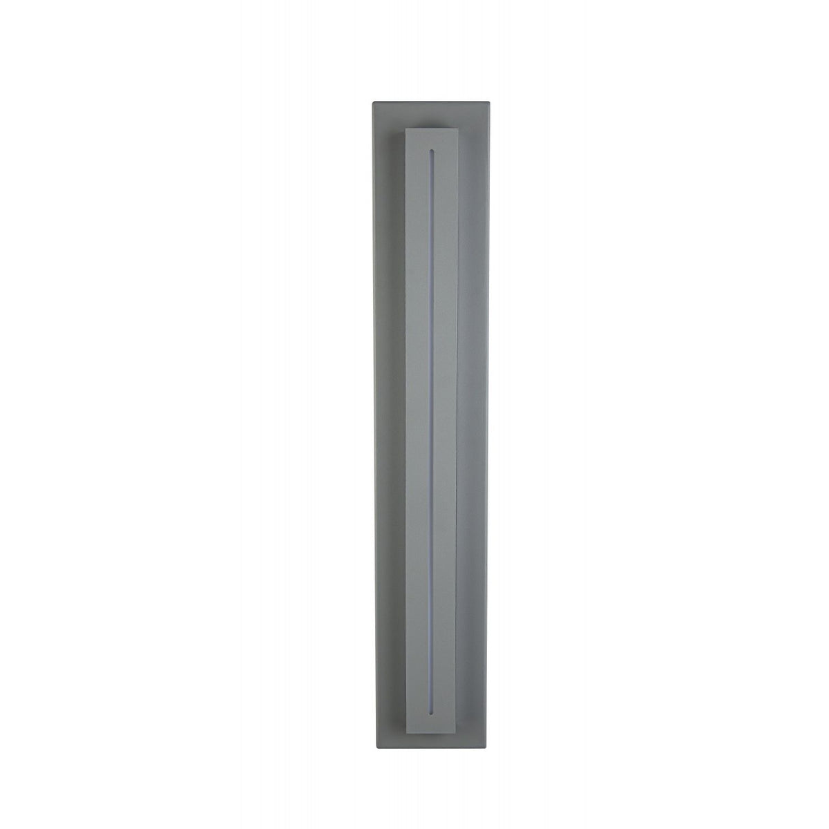 Avenue Outdoor Raised Panel LED Wall Sconce AV3228-SLV three-quarter angle — depth of raised LED panel creates strong shadow line against flat backplate