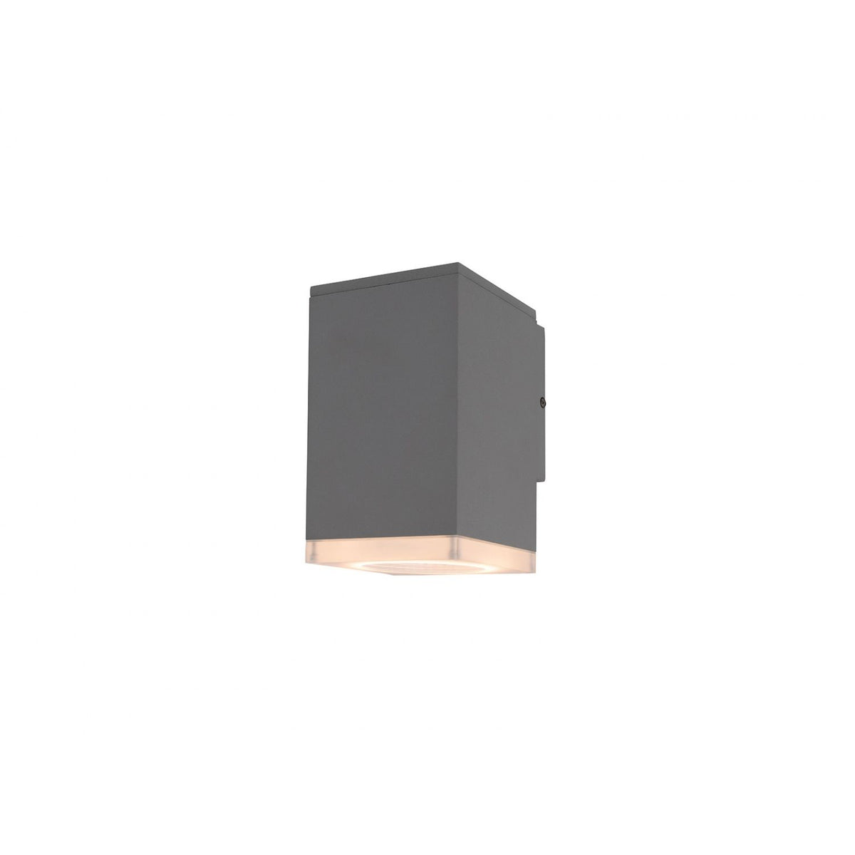 Avenue Outdoor Mini LED Wall Sconce AV9890-SLV front view — compact 8"H silver rectangle with frosted LED face, white background