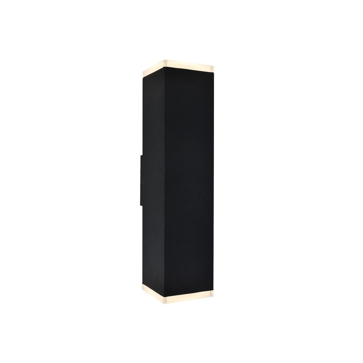 Avenue Outdoor Up/Down LED Wall Sconce AV9892-BLK front view — 20"H black rectangle with open top and bottom light voids, white background