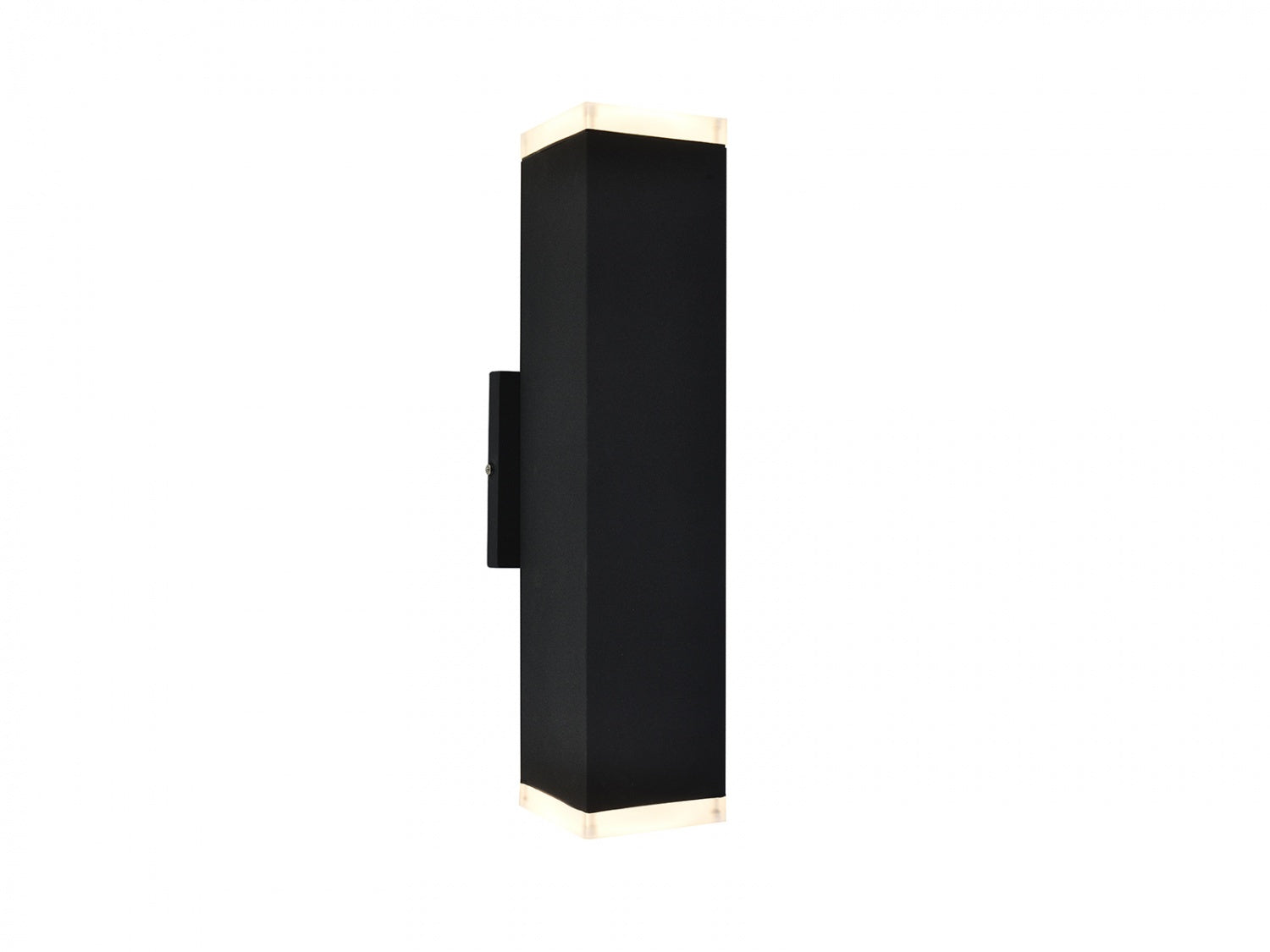 Avenue Outdoor Up/Down LED Wall Sconce AV9893-BLK front view — 12"H black rectangle with open top and bottom light voids, white background